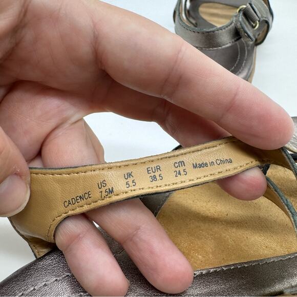 Naturalizer Cadence Metallic Strappy Sandal Bronze/Platinum 7.5 Comfort Office - Picture 12 of 12